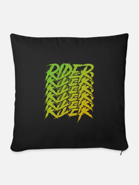 Grüner Motorradfahrer - Sofakissen mit Füllung 45 x 45 cm - Schwarz