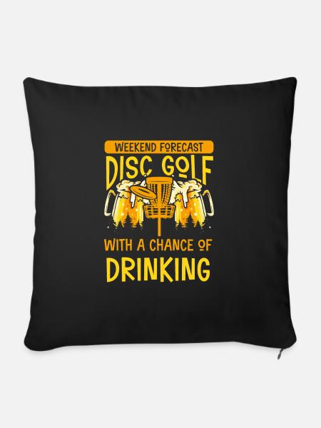 Discgolf Und Bier Trinken - Sofakissen mit Füllung 45 x 45 cm - Schwarz