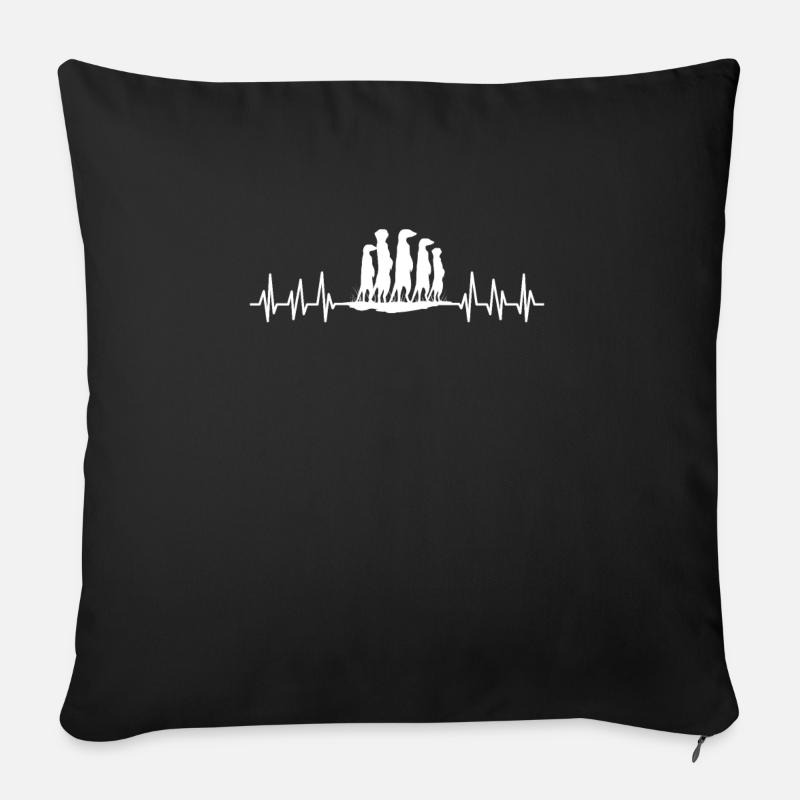 Erdmännchen Frequenz - Sofakissen mit Füllung 45 x 45 cm - Schwarz