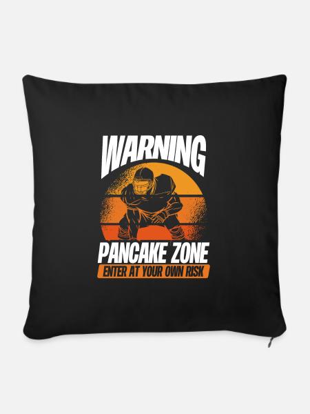 Achtung Pfannkuchenzone - Sofakissen mit Füllung 45 x 45 cm - Schwarz