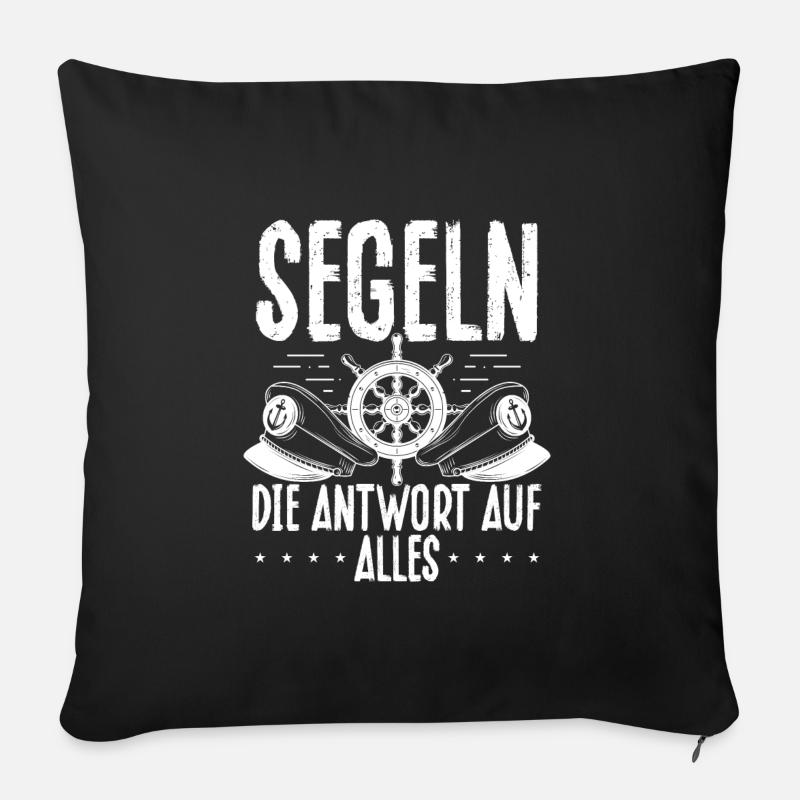 Sailing is the answer to everything - Sofa pillow with filling 45cm x 45cm - black
