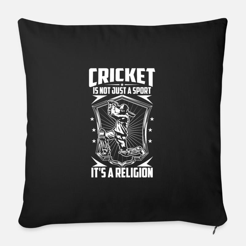 Cricket Ist Eine Religion - Sofakissen mit Füllung 45 x 45 cm - Schwarz