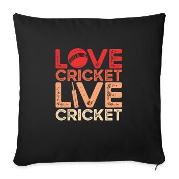 J’adore le cricket en direct - Coussin et housse de 45 x 45 cm - noir - Devant