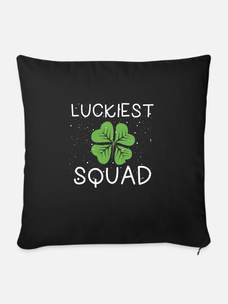 Glücklichste Shamrock-truppe - Sofakissen mit Füllung 45 x 45 cm - Schwarz