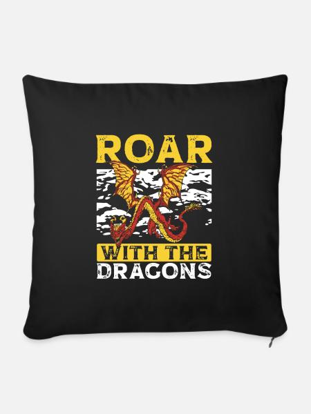 Brülle Mit Den Drachen - Sofakissen mit Füllung 45 x 45 cm - Schwarz