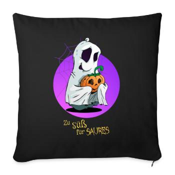 Süßes Gespenst - Lustiges Halloween Shirt - Sofakissen mit Füllung 45 x 45 cm - Schwarz - Vorne