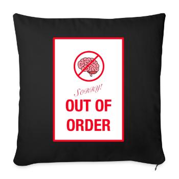 Brain Out Of Order - Sofa pillow with filling 45cm x 45cm - black - Front