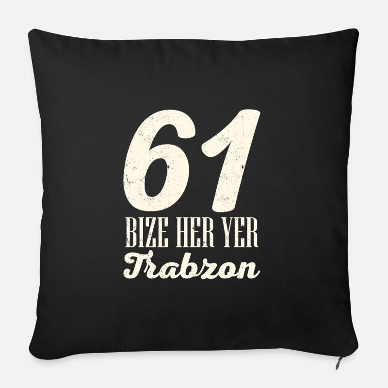 Bize her yer trabzon 61 Crescent with Star - Sofa pillow with filling 45cm x 45cm - black