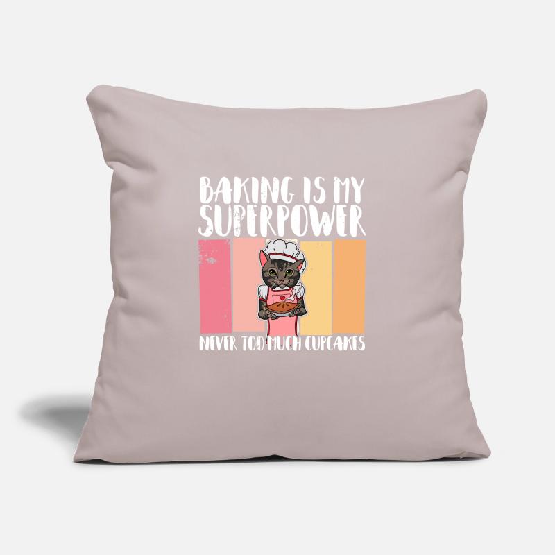 Cat Hobby Baker Dessert Baking Baker Sofa pillow with filling 45cm x 45cm