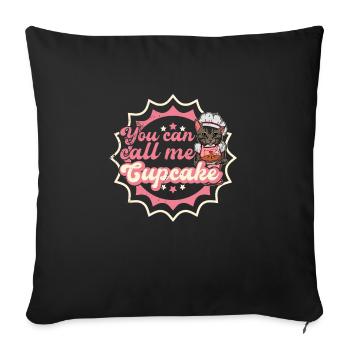 Baker Baking Cat Hobby Baker Gâteau dessert - Coussin et housse de 45 x 45 cm - noir - Devant