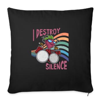 Radis Aliments sains Légumes Salades Drums - Coussin et housse de 45 x 45 cm - noir - Devant