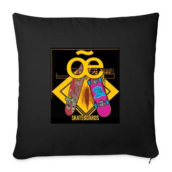 Skateboard Streetwear "œ" Fashion for Skaters - Sofa pillow with filling 45cm x 45cm - black - Front
