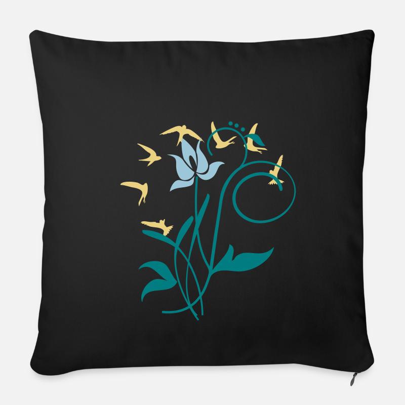 Orchidee / orchid (2c) - Sofakissen mit Füllung 45 x 45 cm - Schwarz