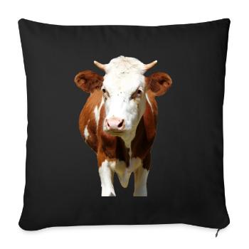 Cow Cow Head - Sofa pillow with filling 45cm x 45cm - black - Front