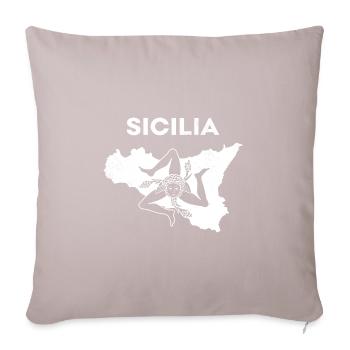 Sicilia Karte Palermo Italienisch Wappen Sizilien - Sofakissen mit Füllung 45 x 45 cm - helles Taupe - Vorne