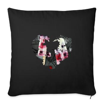 eisherz,eis,früchte,bunt - Sofa pillow with filling 45cm x 45cm - black - Front