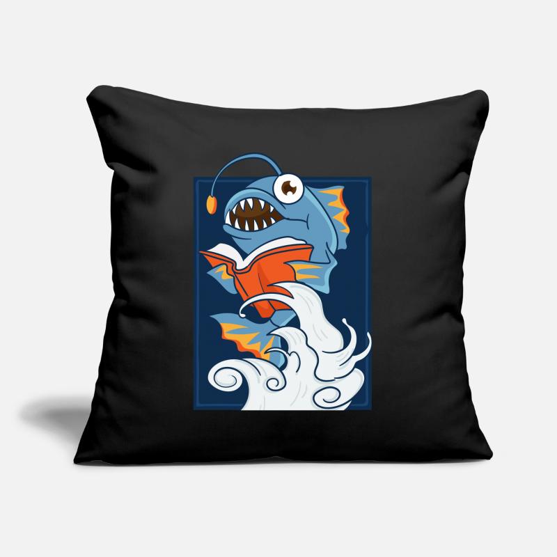 Reading lantern fish Sofa pillow with filling 45cm x 45cm