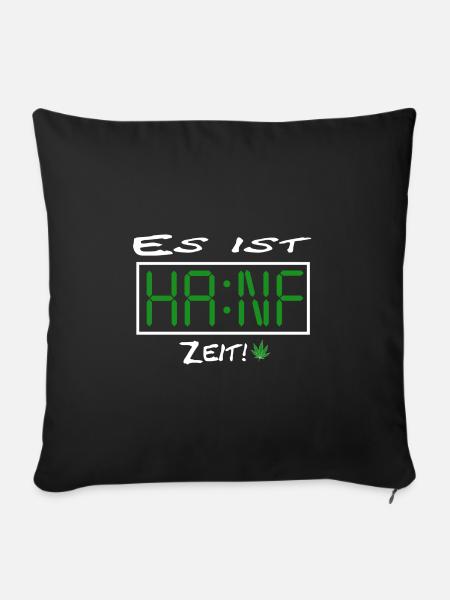 Hanf Zeit - Sofakissen mit Füllung 45 x 45 cm - Schwarz