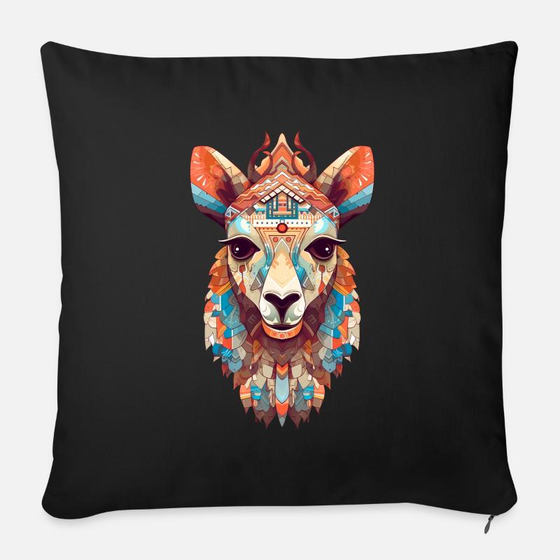 Lama - Sofakissen mit Füllung 45 x 45 cm - Schwarz