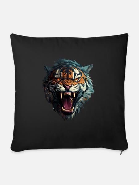 Tiger - Sofakissen mit Füllung 45 x 45 cm - Schwarz