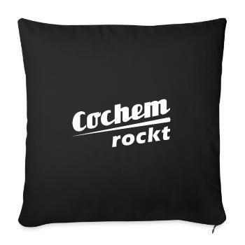 Cochem rockt - Textdesign mit Stadtnamen - Sofakissen mit Füllung 45 x 45 cm - Schwarz - Vorne