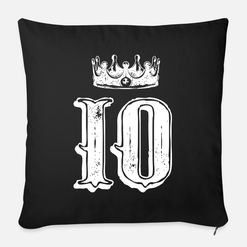 10 Zahl Krone - Sofakissen mit Füllung 45 x 45 cm - Schwarz