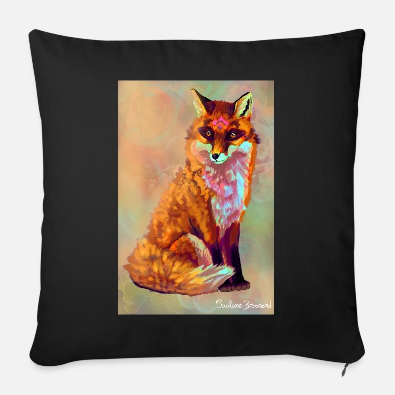 Fuchs Poster - Sofakissen mit Füllung 45 x 45 cm - Schwarz