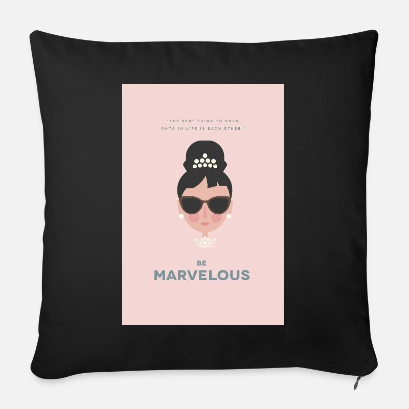 Audrey Hepburn - Sofa pillow with filling 45cm x 45cm - black