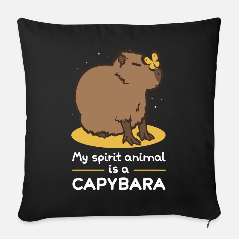 Mein Geisttier ist ein Capybara - Sofakissen mit Füllung 45 x 45 cm - Schwarz