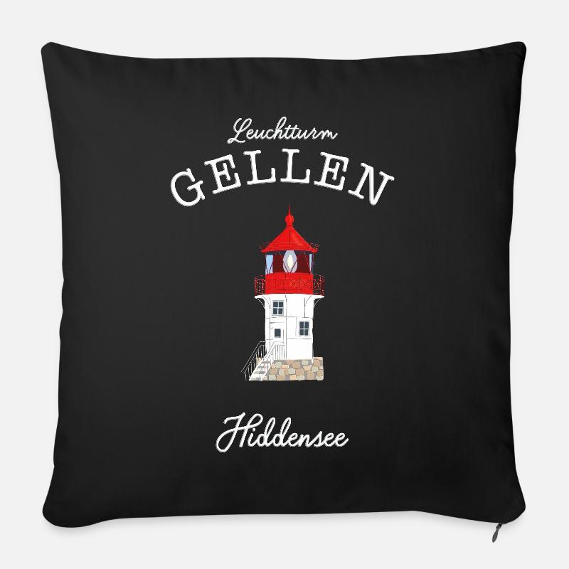 Hiddensee, kleiner Leuchtturm Gellen, Ostsee - Sofakissen mit Füllung 45 x 45 cm - Schwarz