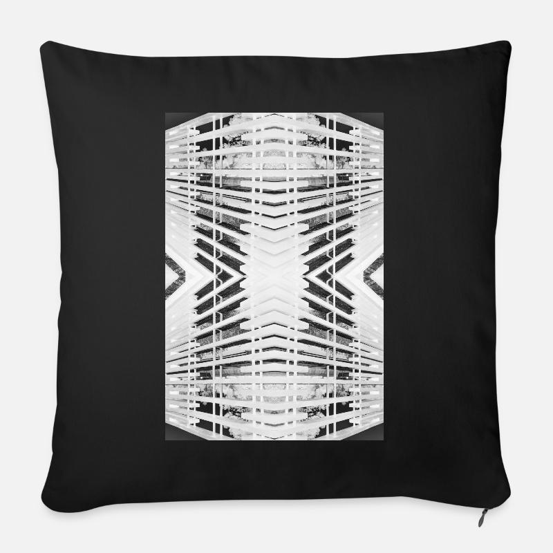 Abstraktes Holz V.2 - Sofakissen mit Füllung 45 x 45 cm - Schwarz