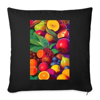 Fruit - Sofa pillow with filling 45cm x 45cm - black - Front
