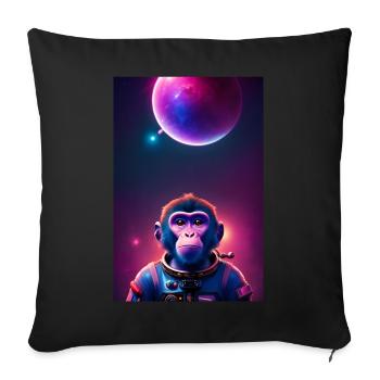 Space Monkey Graphic - Cool Synthwave Astronaut - Coussin et housse de 45 x 45 cm - noir - Devant