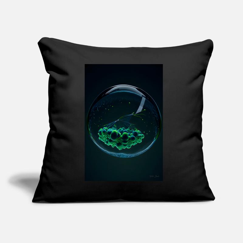 Clouds in a bubble green 3 Sofa pillow with filling 45cm x 45cm
