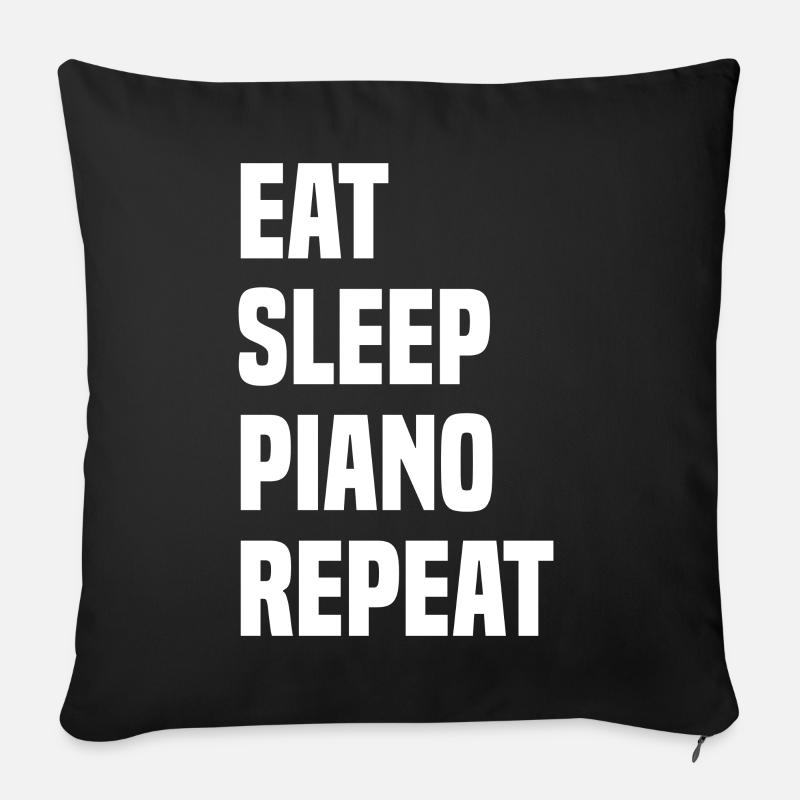 Manger dormir Piano Répéter - Coussin et housse de 45 x 45 cm - noir