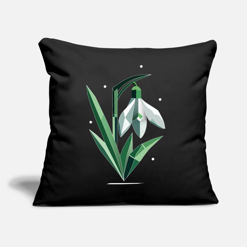 Delicate Polygonal Snowdrop Illustration Sofa pillow with filling 45cm x 45cm