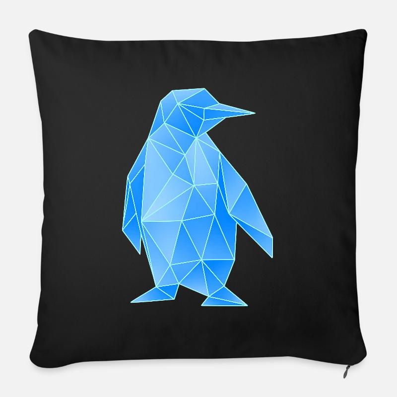 Diamond Penguin Geometric Design - Sofa pillow with filling 45cm x 45cm - black