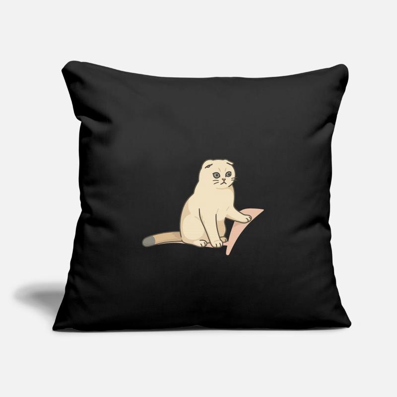 Chat mignon avec une expression mélancolique Coussin et housse de 45 x 45 cm