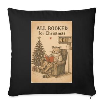 Tous réservés pour Noël Cat - Coussin et housse de 45 x 45 cm - noir - Devant