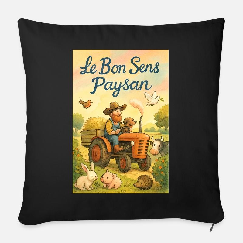 Bäuerlicher gesunder Menschenverstand - Sofakissen mit Füllung 45 x 45 cm - Schwarz