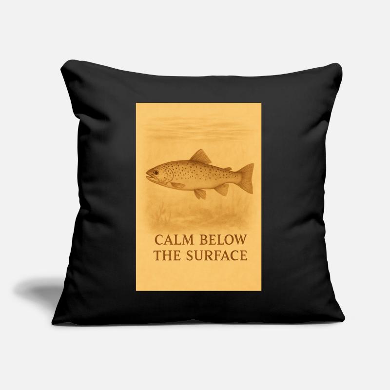Calm Below the Surface Trout Print Sofa pillow with filling 45cm x 45cm