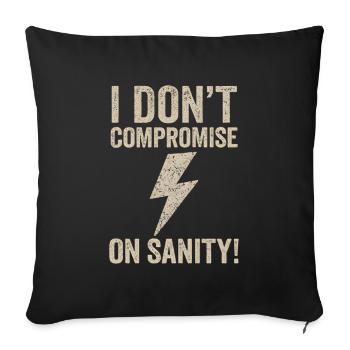 I don't give up reason - Sofa pillow with filling 45cm x 45cm - black - Front