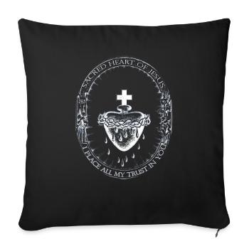 Heiliges Herz Jesu vertraue ich dir - Sofakissen mit Füllung 45 x 45 cm - Schwarz - Vorne