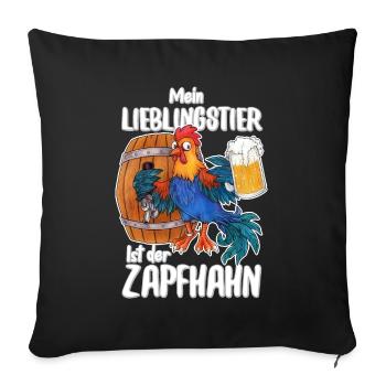 Mein Lieblingstier ist der Zapfhahn, Bier Trinken - Sofakissen mit Füllung 45 x 45 cm - Schwarz - Vorne