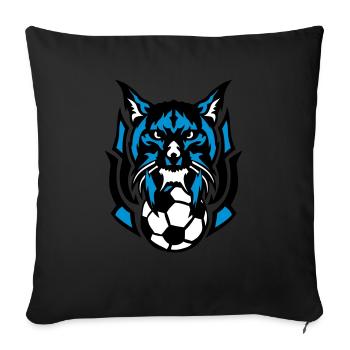 foot lynx logo sauvage animal club - Coussin et housse de 45 x 45 cm - noir - Devant