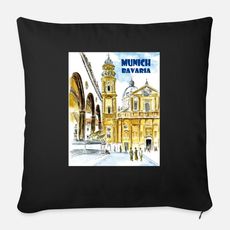 München Bayern - Sofapude med fyld 45 x 45 cm - sort