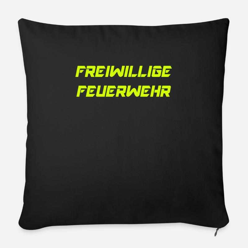 Freiwillige Feuerwehr, Einsatz - Sofakissen mit Füllung 45 x 45 cm - Schwarz