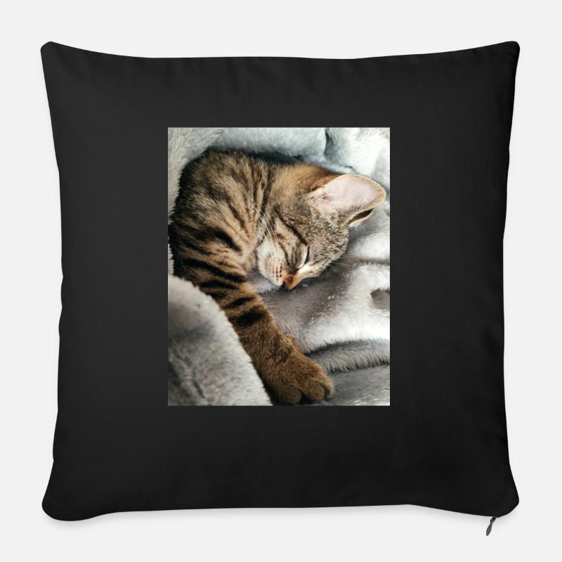 Katze - Sofakissen mit Füllung 45 x 45 cm - Schwarz