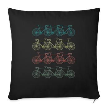 Fahrrad - Sofakissen mit Füllung 45 x 45 cm - Schwarz - Vorne
