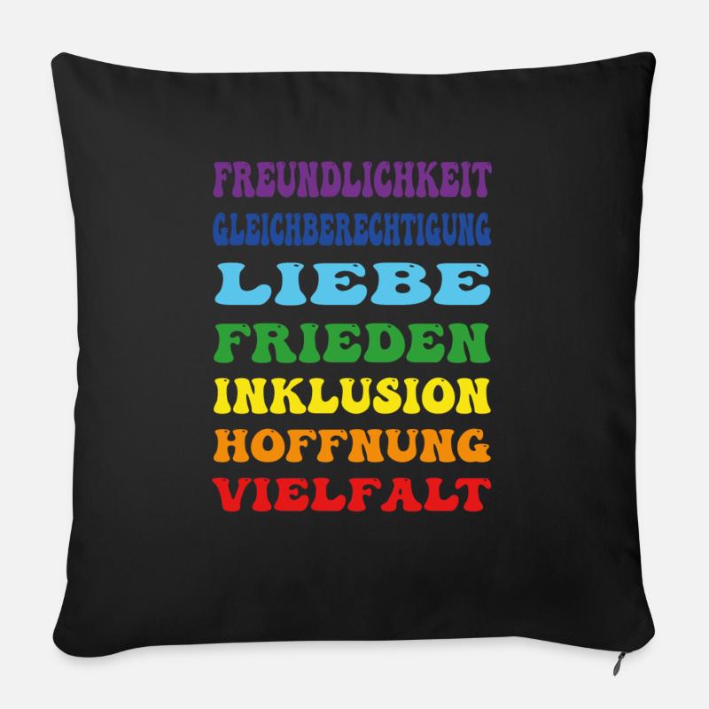regenbogen csd diversity - Sofakissen mit Füllung 45 x 45 cm - Schwarz